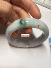 Load image into Gallery viewer, 54.6mm certified 100% natural Type A light gray white purple chubby jadeite jade bangle PH150-4758
