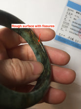 Load image into Gallery viewer, 52.7mm Certified Type A 100% Natural brown oily dark green(老油青) gray black Jadeite Jade bangle PC218-6231
