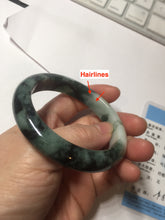 Load image into Gallery viewer, 54mm certified 100% natural Type A dark green white jadeite jade bangle AA43-5316
