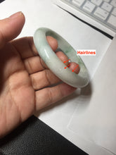 Load image into Gallery viewer, 54.5mm Certified 100% natural Type A sunny green/white jadeite jade bangle BM31-0361
