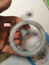 Load image into Gallery viewer, 57.7mm certified Type A 100% Natural light purple/white with green floating flowers Jadeite Jade bangle AY62-0442
