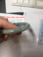 Load image into Gallery viewer, 54.6mm Certified Type A 100% Natural green white gray round cut jadeite Jade bangle BH236-0267
