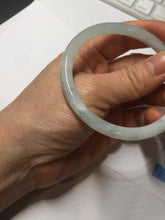 Load image into Gallery viewer, 55mm Certified Type A 100% Natural icy watery green white slim round cut Jadeite bangle PF66-04445
