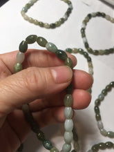 Load image into Gallery viewer, 100% natural type A dark green brown green white olive(Lulutong) jadeite jade beads bracelet group PB225
