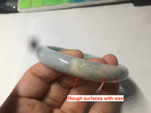 Load image into Gallery viewer, 57.5mm Certified Type A 100% Natural sunny green light purple jadeite jade bangle AX40-7717
