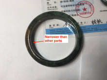 Load image into Gallery viewer, 52.7mm Certified Type A 100% Natural brown oily dark green(老油青) gray black Jadeite Jade bangle PC218-6231
