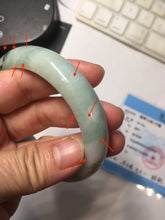 Load image into Gallery viewer, 57.8mm Certified Type A 100% Natural sunny green dark green white Jadeite bangle AZ164-6583
