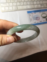 Load image into Gallery viewer, 57.5mm certified type A 100% Natural icy watery dark green/gray/black/purple Jadeite jade bangle PF38-5478
