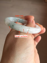 Load image into Gallery viewer, 52.5mm certified natural 100% natural Type A light green/white slim jadeite jade bangle BS91-6677
