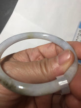 Load image into Gallery viewer, 53.5mm Certified type A 100% Natural light green purple brown black slim round cut Jadeite bangle PB184-9125
