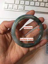 Load image into Gallery viewer, 55mm Certified type A 100% Natural light green blue purple gray black Jadeite bangle PB274-2748

