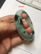 Load image into Gallery viewer, 59.2mm Certified Type A 100% Natural sunny green/dark green/purple/white Spring Forest broad Jadeite bangle PH71-0574
