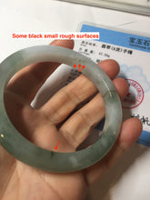 Load image into Gallery viewer, 57.5mm certified 100% natural Type A watermelon-rind green white Cool White Base with Misty Green Patches jadeite bangle PE18-2116

