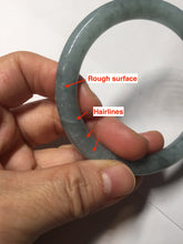 Load image into Gallery viewer, 55.5mm Certified Type A 100% Natural dark green/purple/gray round cut Jadeite bangle AA127-6935

