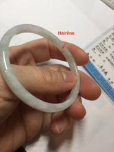 Load image into Gallery viewer, 50.5mm certified 100% natural icy watery Type A green/purple/white slim jadeite jade bangle PB138-5468
