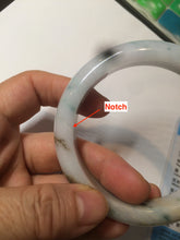 Load image into Gallery viewer, 57.7mm certified Type A 100% Natural light purple/white with green floating flowers Jadeite Jade bangle AY62-0442
