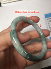 Load image into Gallery viewer, 54.5mm Certified Type A 100% Natural green round cut jadeite Jade bangle PJ36-0285
