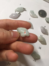 Load image into Gallery viewer, 100% Natural type A clear/green/ purple/white jadeite jade 3D fish Pendant PH111 Add on item
