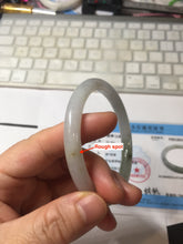 Load image into Gallery viewer, 57.7mm certified Type A 100% Natural white light green purple with brown red flying dandelions slim round cut Jadeite Jade bangle PE120-3712
