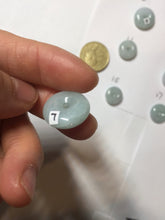 Load image into Gallery viewer, 15-19mm Type A 100% Natural light green purple white Jadeite Safety Guardian Button donuts pendant PH48 Add on item.
