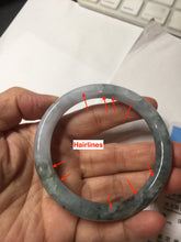 Load image into Gallery viewer, 56.5mm Certified Type A 100% Natural dark green/purple/white round cut Jadeite bangle AA126-6943
