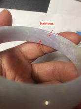 Load image into Gallery viewer, 57.7mm Certified Type A 100% Natural light purple white gray Jadeite bangle BH99-2161
