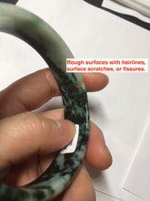 Load image into Gallery viewer, 62.2mm Certified Type A 100% Natural sunny green/dark greenJadeite bangle Call of the Distant Mountains(远山的呼唤) PH72-0606
