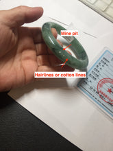 Load image into Gallery viewer, 56.5mm Certified Type A 100% Natural Woodland Green Jadeite Bangle BH234-0253
