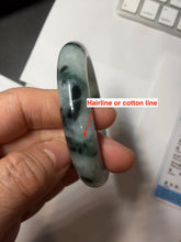 Load image into Gallery viewer, 56.5mm Certified Type A 100% Natural light purple white green with green floating flowers jadeite Jade bangle PB295-7300
