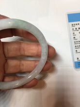Load image into Gallery viewer, 60.4mm Certified Type A 100% Natural light green white purple round cut jadeite Jade bangle B259-3206
