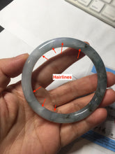 Load image into Gallery viewer, 56.3mm Certified Type A 100% Natural dark green/purple/gray round cut Jadeite bangle AA129-6929
