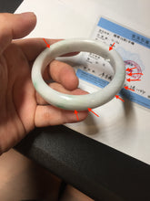 Load image into Gallery viewer, 55.7mm Certified Type A 100% Natural sunny green white Jadeite Jade bangle BP44-3179
