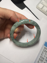 Load image into Gallery viewer, 55.2mm certified Type A 100% Natural dark green gray Jadeite Jade bangle PJ88-6650
