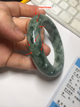 Load image into Gallery viewer, 56mm certified Type A 100% Natural dark green gray Jadeite Jade bangle BS112-6647
