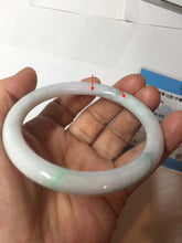 Load image into Gallery viewer, 56mm certified Type A 100% Natural white sunny green purple slim round cut Jadeite Jade bangle PB263-3202

