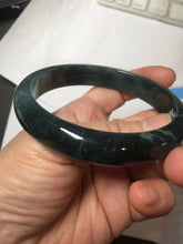 Load image into Gallery viewer, 61mm Certified Type A 100% Natural dark green/blue/gray/black Guatemala Jadeite bangle AZ145-6411
