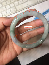 Load image into Gallery viewer, 卖了 59.8mm Certified Type A 100% Natural white/purple/green round cut jadeite Jade bangle PE124-0289
