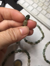 Load image into Gallery viewer, 100% natural type A dark green brown green white olive(Lulutong) jadeite jade beads bracelet group PB225
