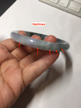 Load image into Gallery viewer, 55mm Certified Type A 100% Natural icy watery dark green/purple/gray round cut Jadeite bangle AA132-6931
