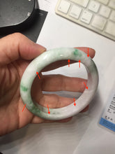 Load image into Gallery viewer, 60.6mm certified 100% Natural sunny green/white/purple/brown Jadeite Jade bangle AZ165-4034
