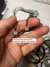 Load image into Gallery viewer, 100% natural type A green white Safety Guardian Button donut jadeite jade thread woven bracelets PD99

