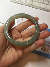 Load image into Gallery viewer, 56.5mm Certified 100% natural Type A oily dark green/gray/black (老油青) jadeite jade bangle PF34-5472
