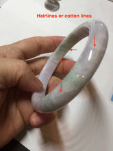 Load image into Gallery viewer, 60mm certified Type A 100% Natural light green purple Jadeite Jade bangle PC97-8466
