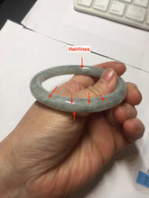 Load image into Gallery viewer, 53.5mm Certified Type A 100% Natural light green purple round cut Jadeite bangle PD203-3923
