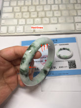 Load image into Gallery viewer, 60.5mm Type A 100% Natural sunny green/light green/white/light purple chubby Jadeite Jade bangle BS129-4035
