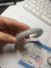 Load image into Gallery viewer, 60.1mm Certified Type A 100% Natural icy watery green/purple chubby Jadeite Jade bangle E145-9530
