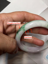 Load image into Gallery viewer, 55.5mm Certified 100% natural Type A sunny Green &amp; Light Purple(春带彩) jadeite jade bangle PH247-0509
