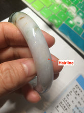 Load image into Gallery viewer, 58mm Certified Type A 100% Natural light green/purple/white/brown Jadeite Jade bangle AH80-0458
