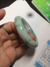Load image into Gallery viewer, 57.6mm Certified 100% natural Type A sunny green/white jadeite jade bangle AX49-4131
