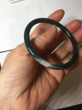 Load image into Gallery viewer, 59mm Certified Type A 100% Natural dark green/blue/gray with Guatemala slim round cut Jadeite bangle PH22-2330
